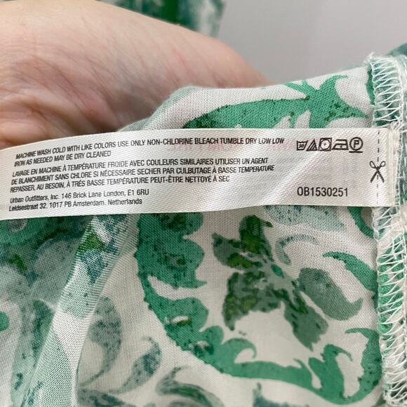 By Anthropologie Puff Sleeve Smocked Midi Dress Mint Green S - Picture 8 of 11